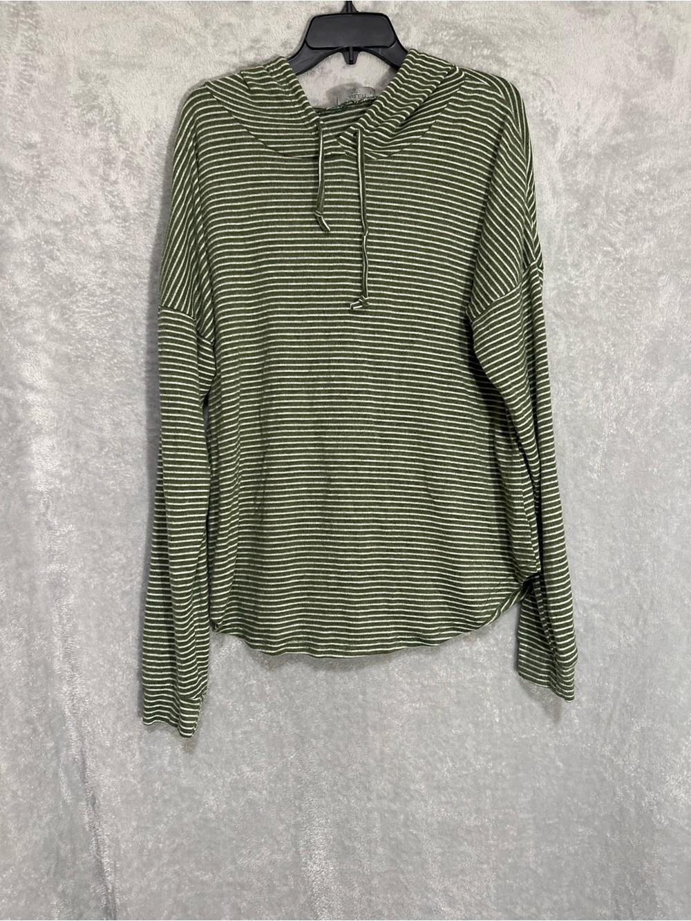Scarlett Plus Striped Hoodie Green & White 2X Like New